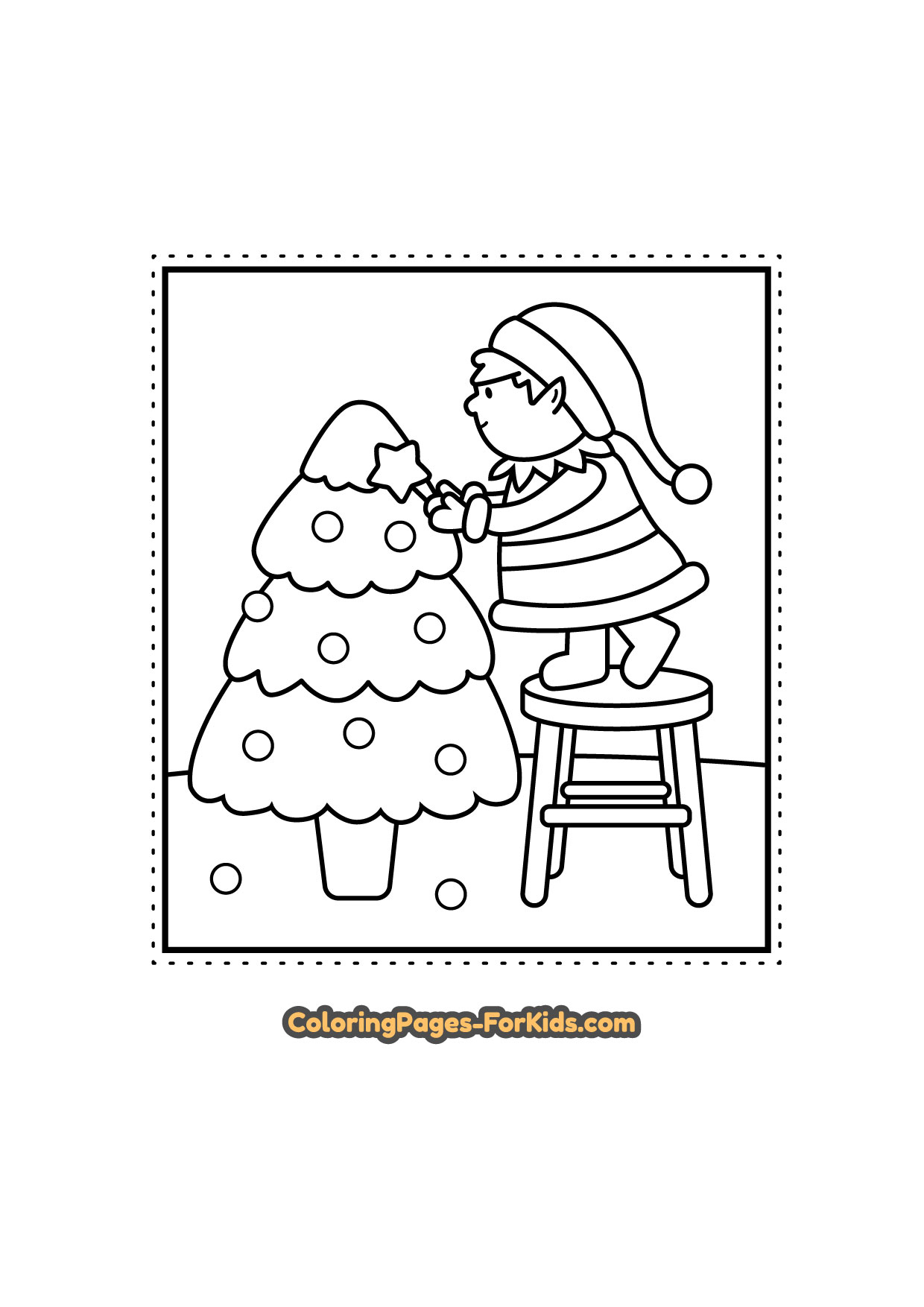 Free Christmas coloring pages * Elf