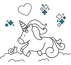 Online and printable unicorn drawings