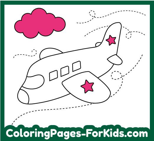 Airplane Coloring Vector Hd PNG Images, Coloring Page Airplane For Children,  Airplane Drawing, Plane Drawing, Ring Drawing PNG Image For Free Download